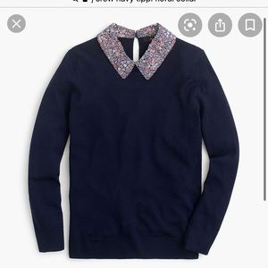 J.Crew liberty print Collared Tippi Sweater